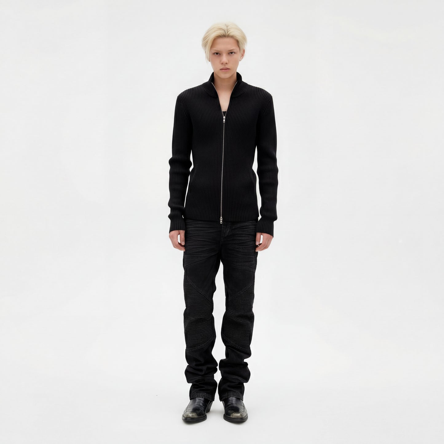 Dual Ribbed Knit Jacket